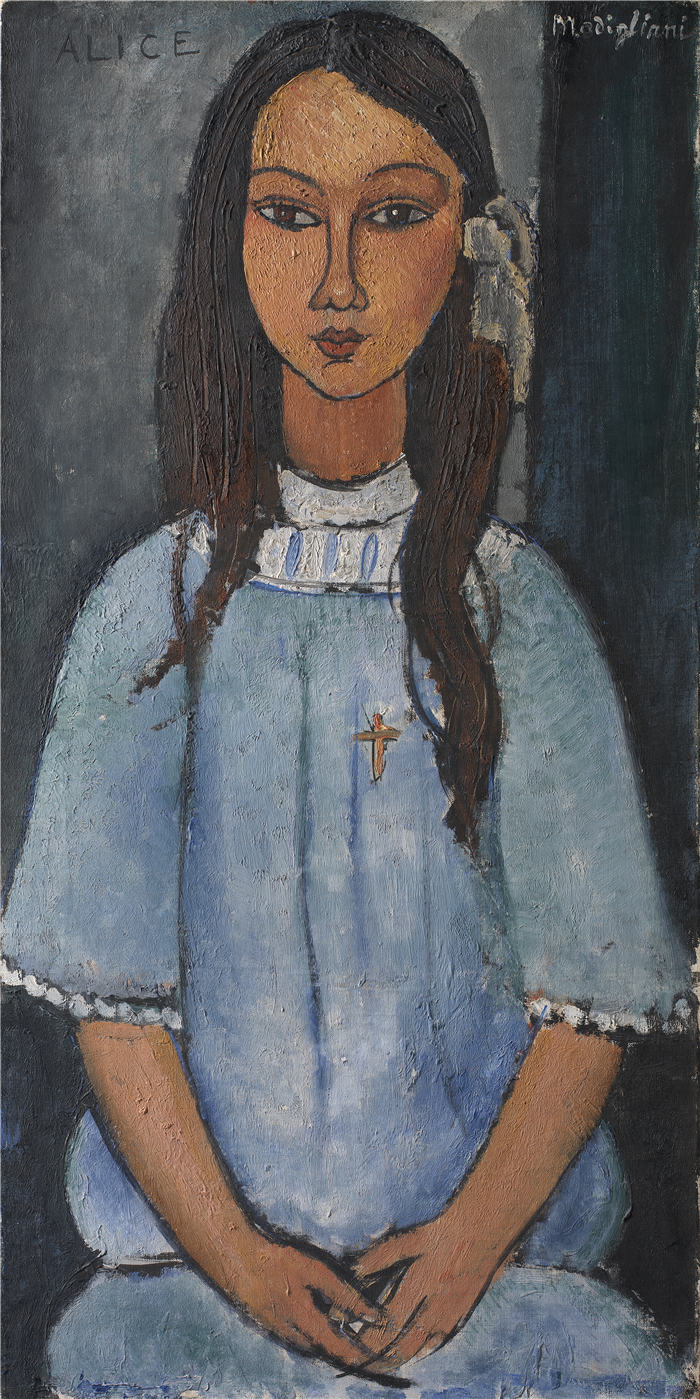 阿米迪奥·莫迪利亚尼（Amedeo Modigliani）-爱丽丝 1918 作品下载