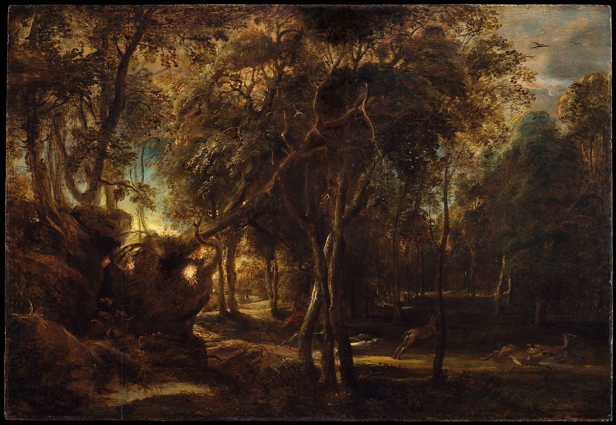 彼得·保罗·鲁本斯（Peter Paul Rubens）-黎明时分森林与猎鹿 作品下载
