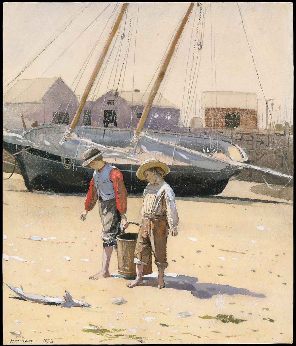 温斯洛·荷马（ Winslow Homer）-一篮子蛤. 作品下载