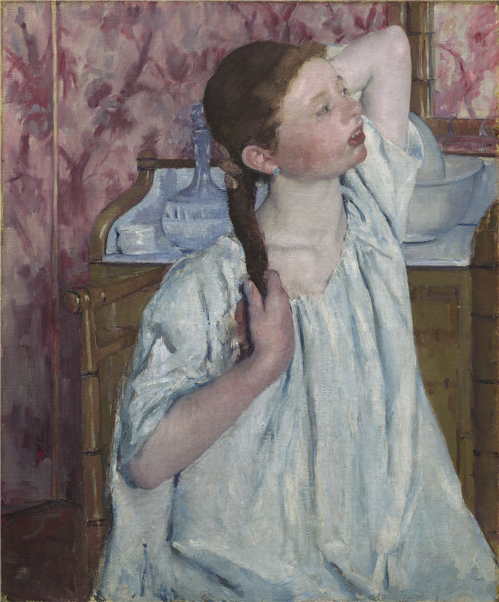 玛丽·卡萨特（Mary Cassatt）–梳头的女孩 1886 作品下载