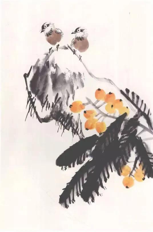 彩墨荔枝、枇杷画法步骤