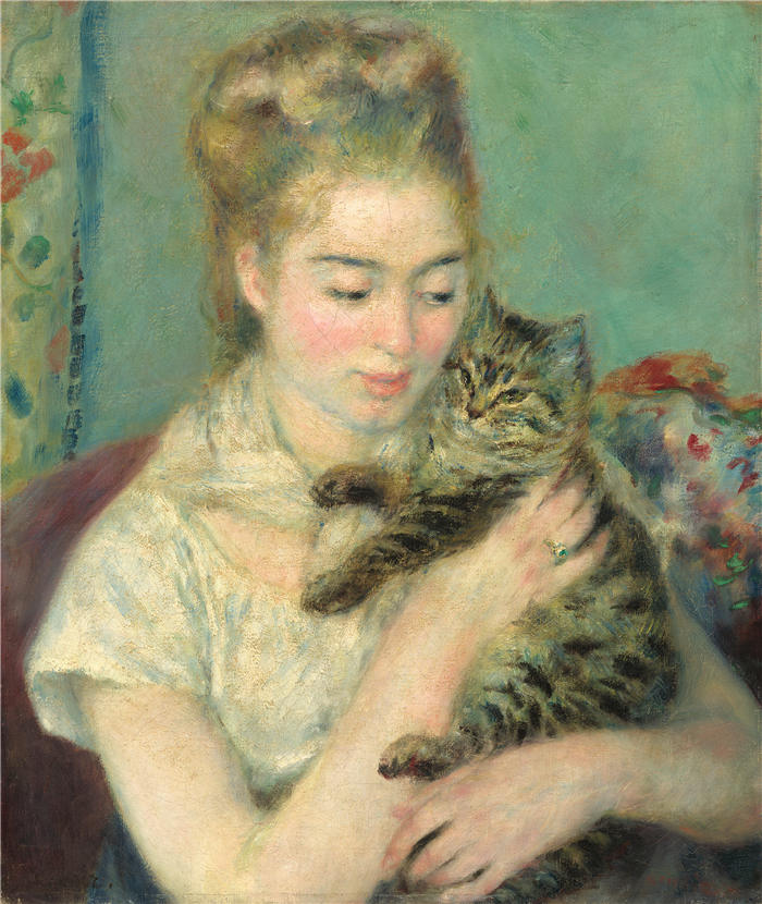 皮埃尔·奥古斯特·雷诺阿（Auguste Renoir）–猫的女人 1875 作品下载