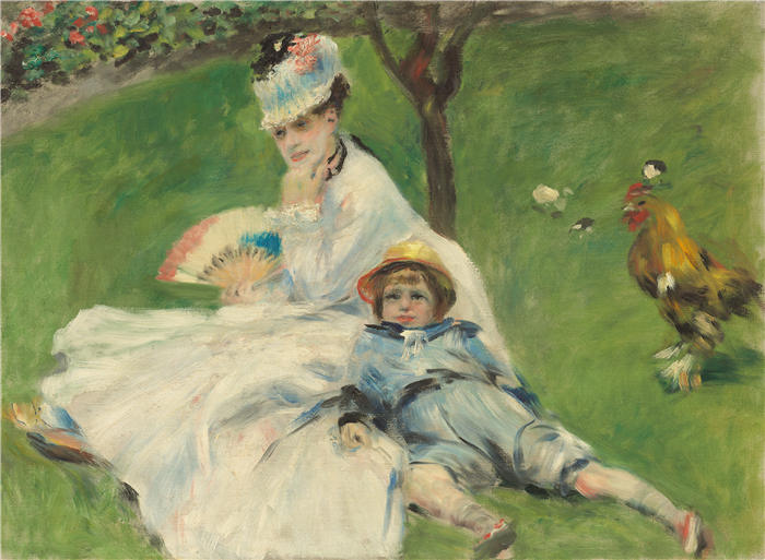 皮埃尔·奥古斯特·雷诺阿（Pierre-Auguste Renoir）–莫奈夫人和她的儿子 作品下载