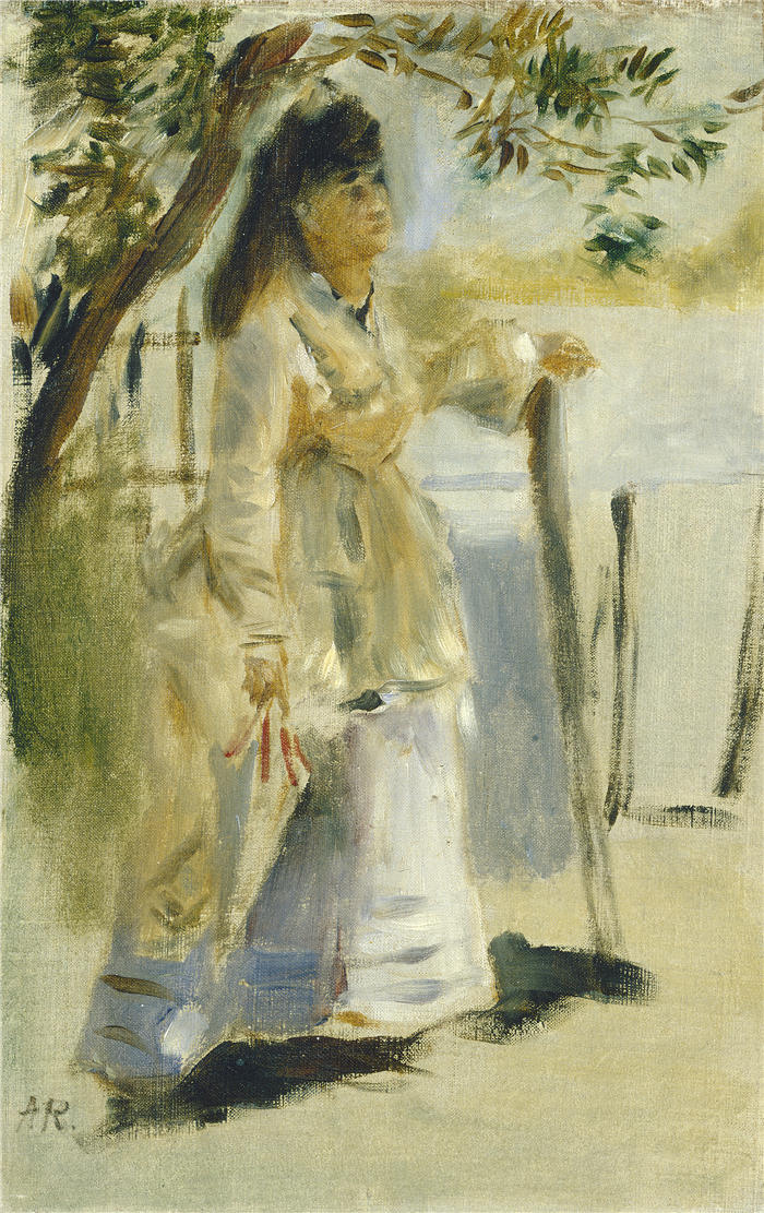 皮埃尔·奥古斯特·雷诺阿（Pierre-Auguste Renoir）–栅栏的女人 1866 作品