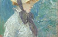 伯特·莫里索（Berthe Moriso）-草帽的年轻女子 1884 作品