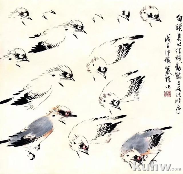 图文教程：写意花鸟画技法之鸣禽画法