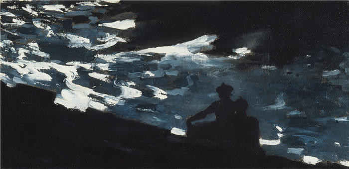 温斯洛·荷马（Winslow Homer）作品《水上的月光 1906》高清下载