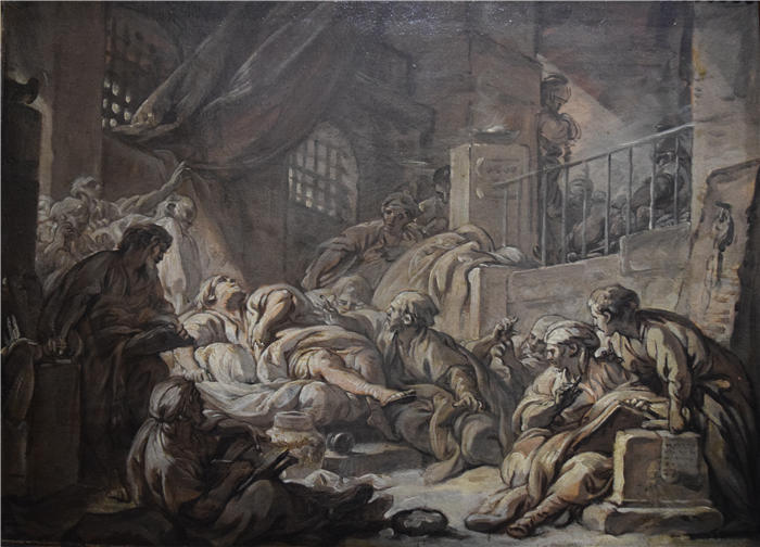 弗朗索瓦·布歇（François Boucher）–苏格拉底之死油画