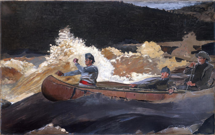 温斯洛·荷马（Winslow Homer）作品《拍摄急流，萨格奈河 1910》高清下载