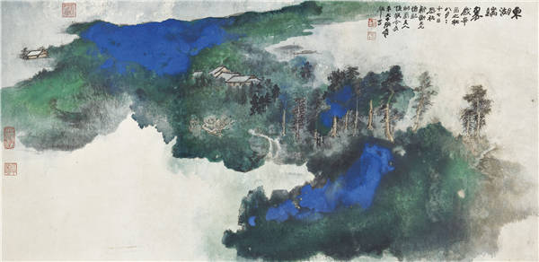 张大千（1899-1983）-翠绿的东湖 作品下载