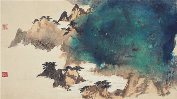 张大千（1899-1983）-黄山的松树和云 高清下载