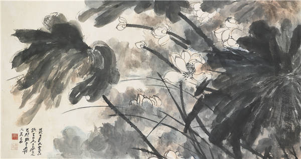 张大千（1899-1983）-风中的莲花 作品下载