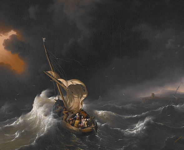 鲁道夫·巴克惠曾（Ludolf Bakhuizen）-加利利海风暴中的基督 作品下载