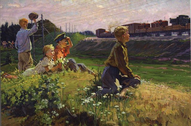 哈维尔琳卡（PavielHaŭrylienka）-梯队要去 1957年 油画作品下载