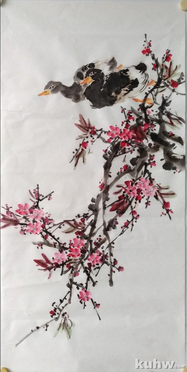 《春江水暖鸭先知》——小鸭和桃花的画法