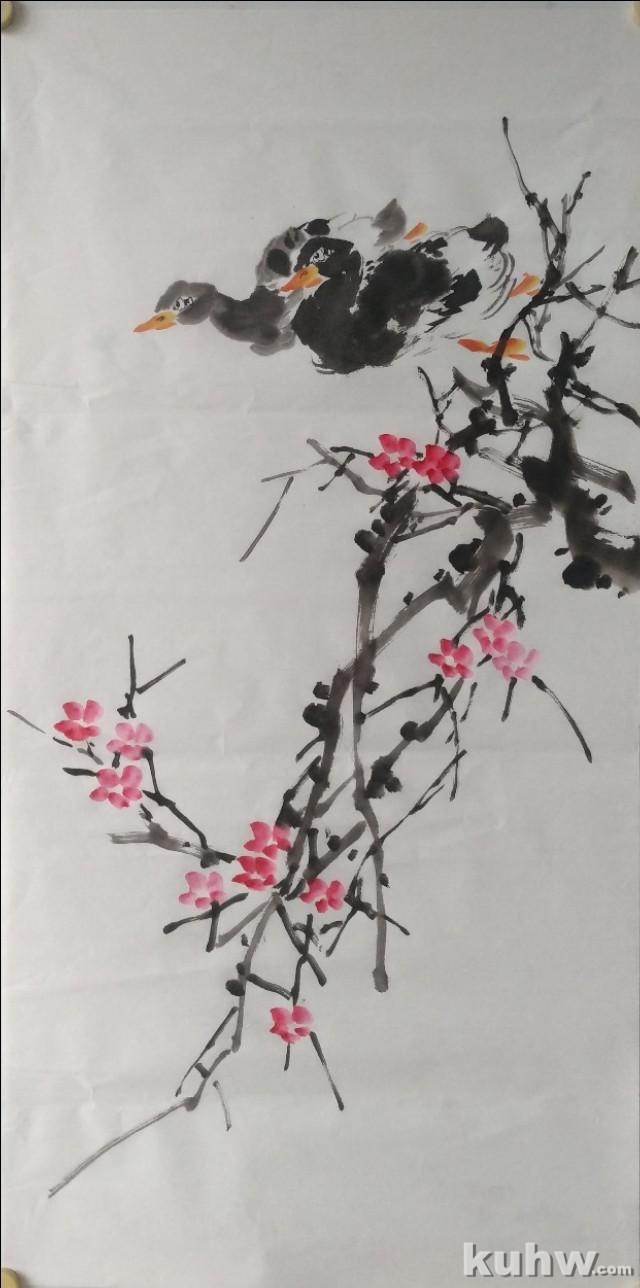 《春江水暖鸭先知》——小鸭和桃花的画法