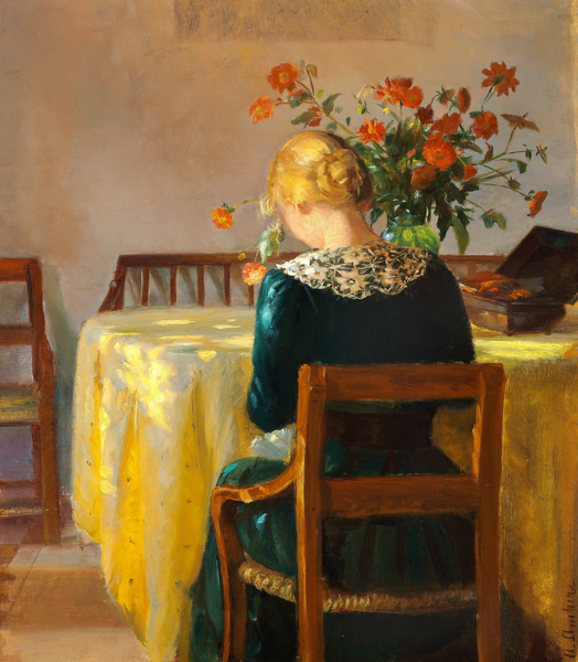 安娜·安切尔（Anna Ancher）-画家的女儿 油画下载