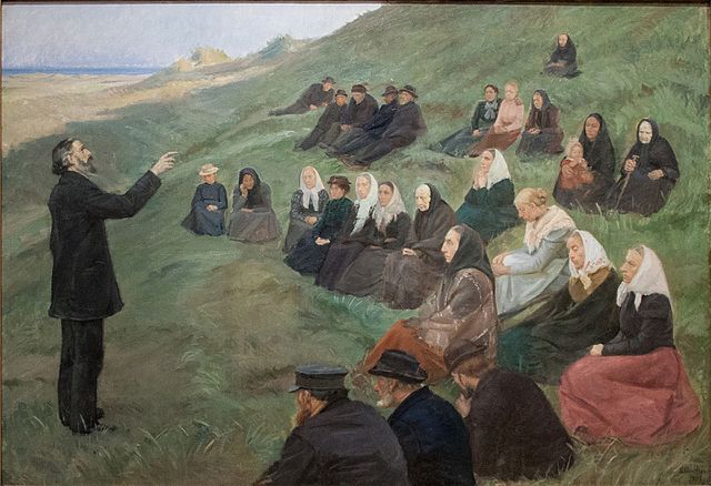 安娜·安切尔（Anna Ancher）-现场布道 高清作品下载