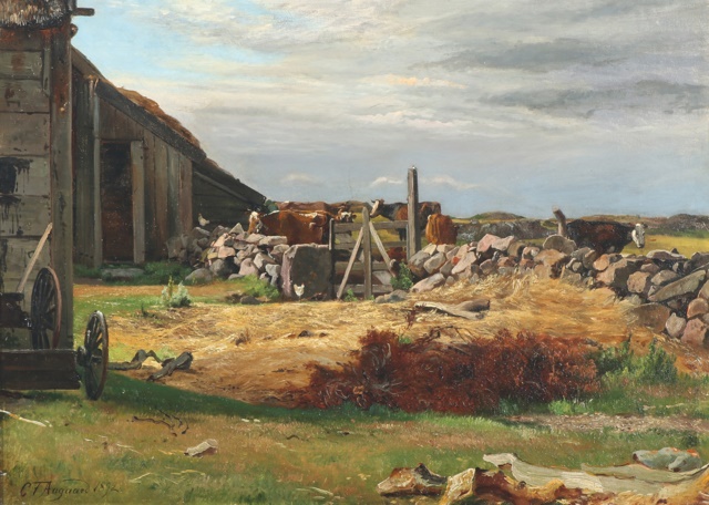 卡尔·弗雷德里克·阿加德（Carl Frederik Aagaard）：在森林警卫室 油画作品