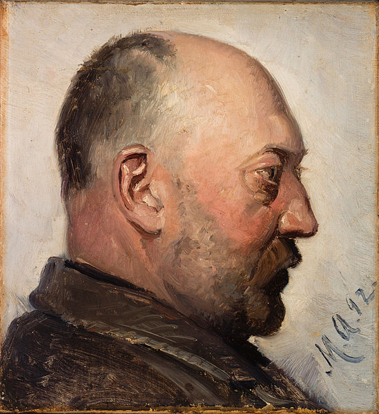迈克尔·安彻（Michael Ancher）-ThorvaldBindesbøll的肖像 油画作品