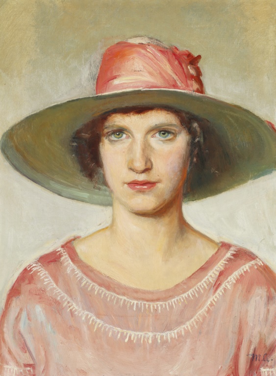 迈克尔·安彻（Michael Ancher）-穿着粉红色连衣裙的女孩 油画作品