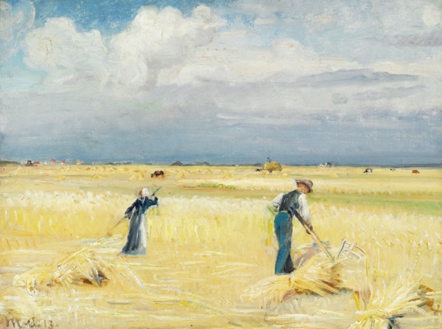 迈克尔·安彻（Michael Ancher）-收获现场 油画高清下载