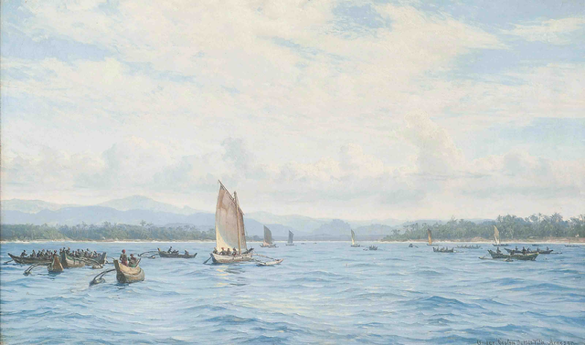 维尔赫姆·阿内森  （Vilhelm Arnesen）-带有支腿的渔船 油画作品