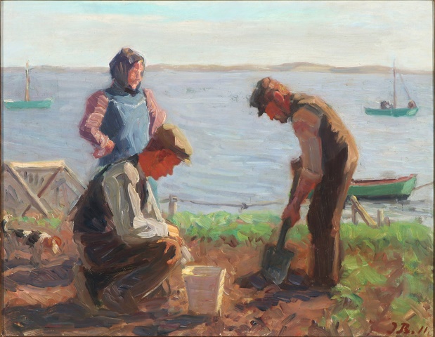 詹斯·伯克霍尔姆（Jens Birkholm））-挖土豆 油画