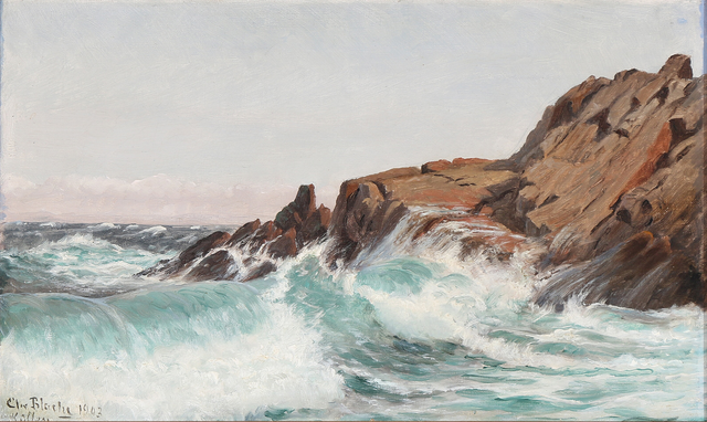 克里斯蒂安·布拉奇（Christian Blache）-瑞典库伦（Kullen）的沿海风景 油画高清