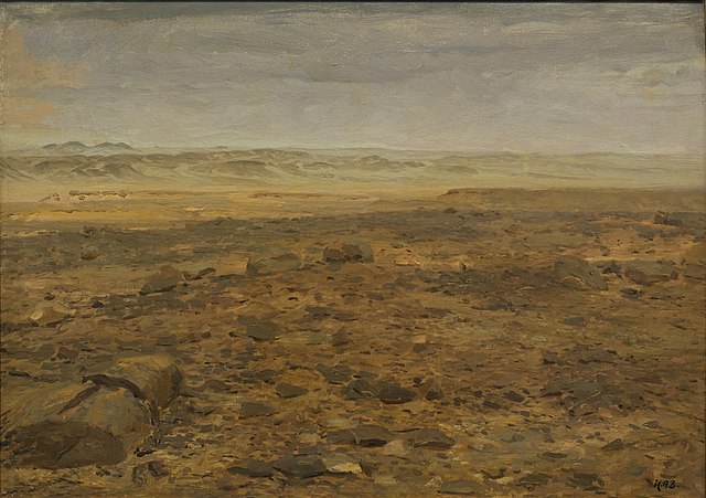 哈·布朗德基尔德  （HA Brendekilde）-来自阿拉伯沙漠的风景 油画作品