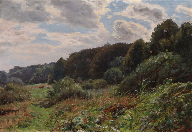 戈弗雷德·克里斯滕森  （Godfred Christensen）-乌云密布地景观 油画高清下载