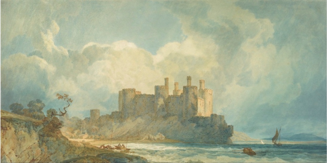 约瑟夫·马洛德·威廉·<a href=https://www.kuhw.com/e/tags/?tagid=1245 target=_blank class=infotextkey>特纳</a>（Joseph Mallord William Turner）-北威尔士的康威城堡（Conway Castle），1798年