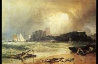 约瑟夫·马洛德·威廉·特纳（Joseph Mallord William Turner）--彭布罗克·卡塞特（Pembroke Caselt），南威尔士，雷暴即将来临油画