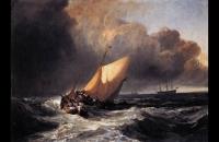 约瑟夫·马洛德·威廉·特纳（Joseph Mallord William Turner）--大风中的荷兰船1801油画