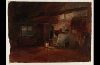 约瑟夫·马洛德·威廉·特纳（Joseph Mallord William Turner）--威尔斯小屋的厨房，诺克霍尔特1801油画