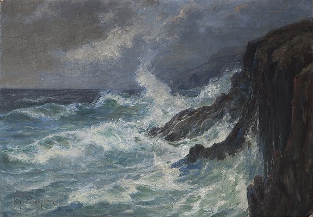 霍尔格·德拉赫曼（Holger Drachmann）--岩石海岸 油画下载