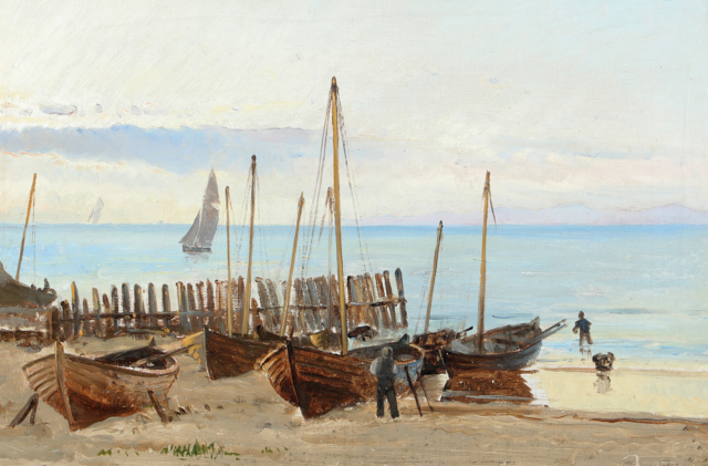 霍尔格·德拉赫曼（Holger Drachmann）--搁浅 油画高清下载