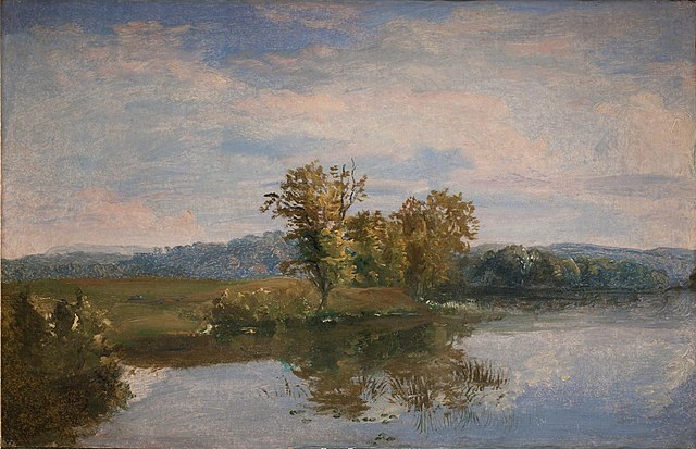 丹克瓦特·德雷尔(Dankvart Dreyer) ：Vejl湖的景色 油画高清下载