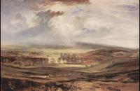 约瑟夫·马洛德·威廉·特纳（Joseph Mallord William Turner）-拉比城堡（Raby Castle），达灵顿伯爵的住所1818油画