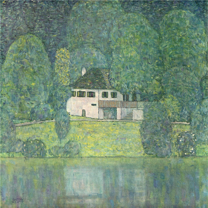 古斯塔夫·克里姆特（Gustav Klimt）-阿特湖畔利茨贝尔格勒（Litzlbergerkeller），1915年油画
