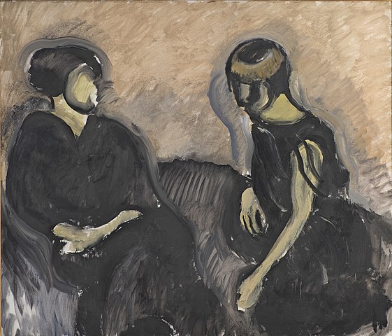 哈拉德·吉尔辛（Harald Giersing）-两位女士油画高清