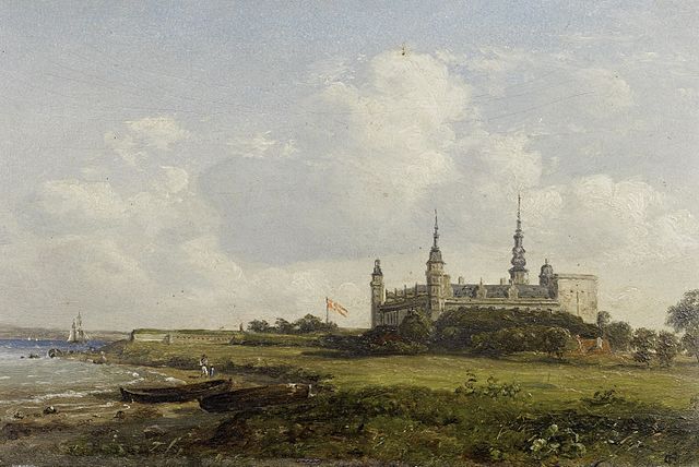 康斯坦丁·汉森（Constantin Hansen）--克伦堡城堡 油画