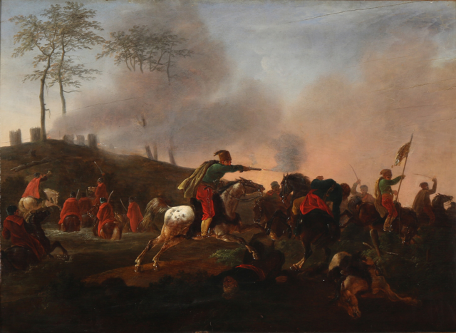 克里斯蒂安·大卫·盖鲍尔（Christian David Gebauer）-在战斗中油画