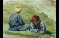 伊利亚·列宾（ Ilya Repin） –男孩在草地上。1903年