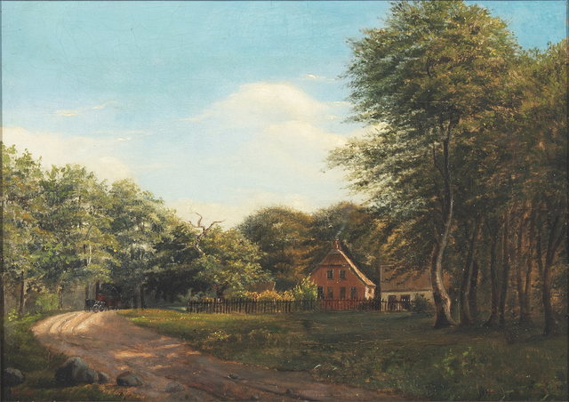 卡斯滕·亨里森（Carsten Henrichsen）：森林中的房子油画作品下载