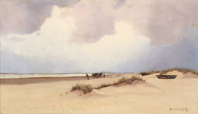 奥斯卡·赫森德（Oscar Herschend）-克里特莫勒海滩-1889年作品