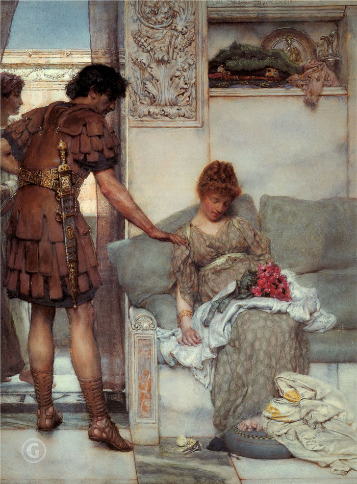 劳伦斯·阿尔玛·塔德玛(Lawrence Alma-Tadema)-安静的问候油画下载