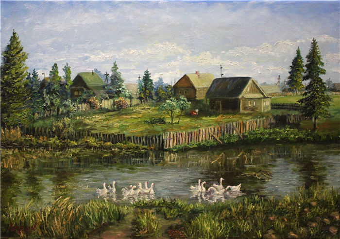 亚历山大·科雷帕诺夫（Alexander Korepanov）- 《在池塘边》2019年作品