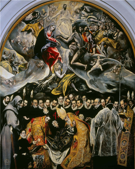 艾尔·葛雷柯（El Greco）-《欧贵兹伯爵的葬礼》油画高清下载