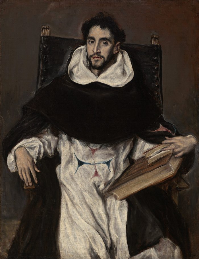 艾尔·葛雷柯（El Greco）-《弗雷·霍滕西奥·费利克斯·帕拉维奇诺肖像画》油画作品下载